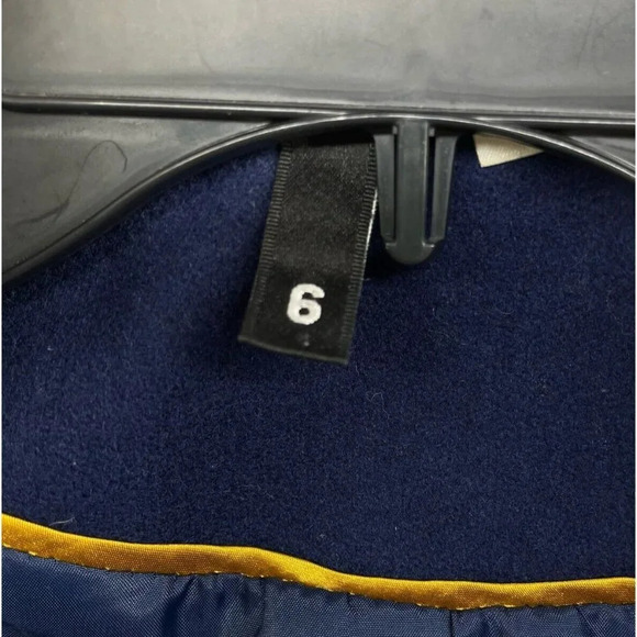 H&M Divided Pea Coat Women Sz 6 Navy Blue Collared Double Breasted Button Pocket - Picture 11 of 12